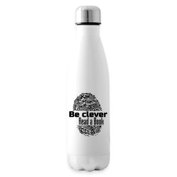 Be clever - Read a Book Buch Bücher Lesen Geschenk - Isolierflasche - Weiß - Rechts