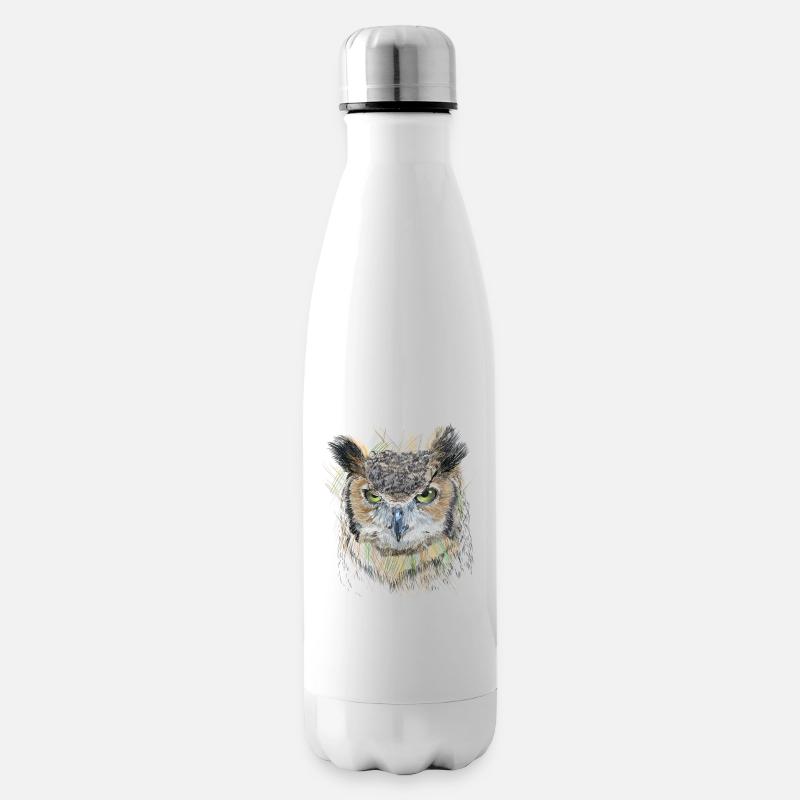 Eule - Isolierflasche - Weiß