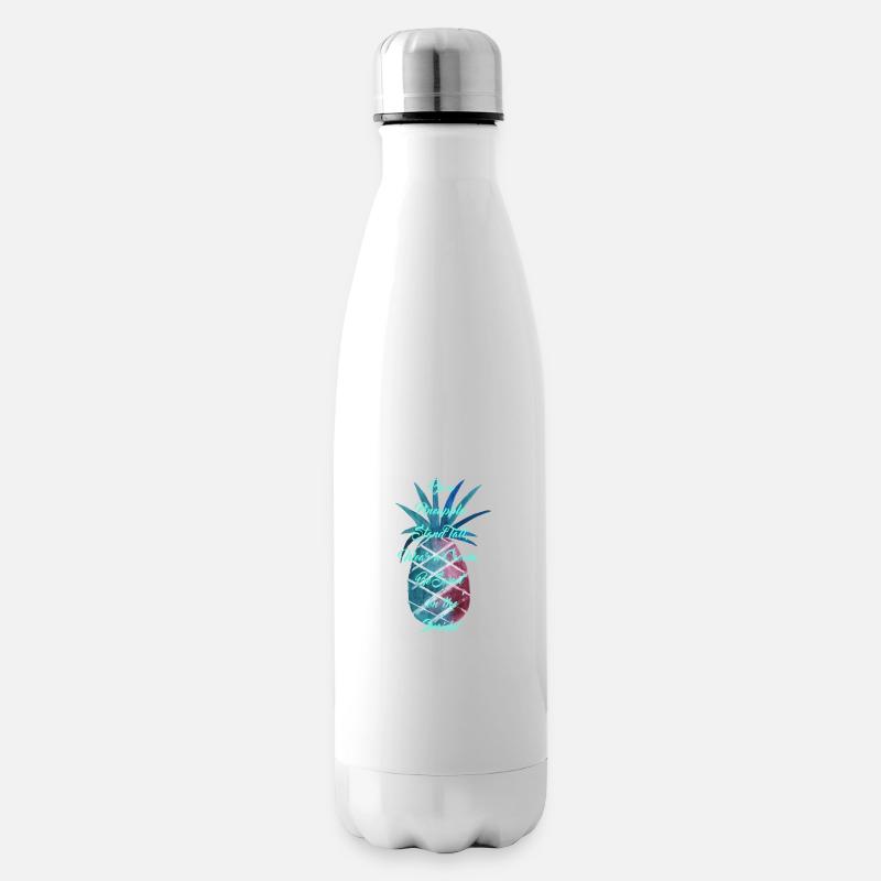 Be a Pineapple - Türkis - Isolierflasche - Weiß