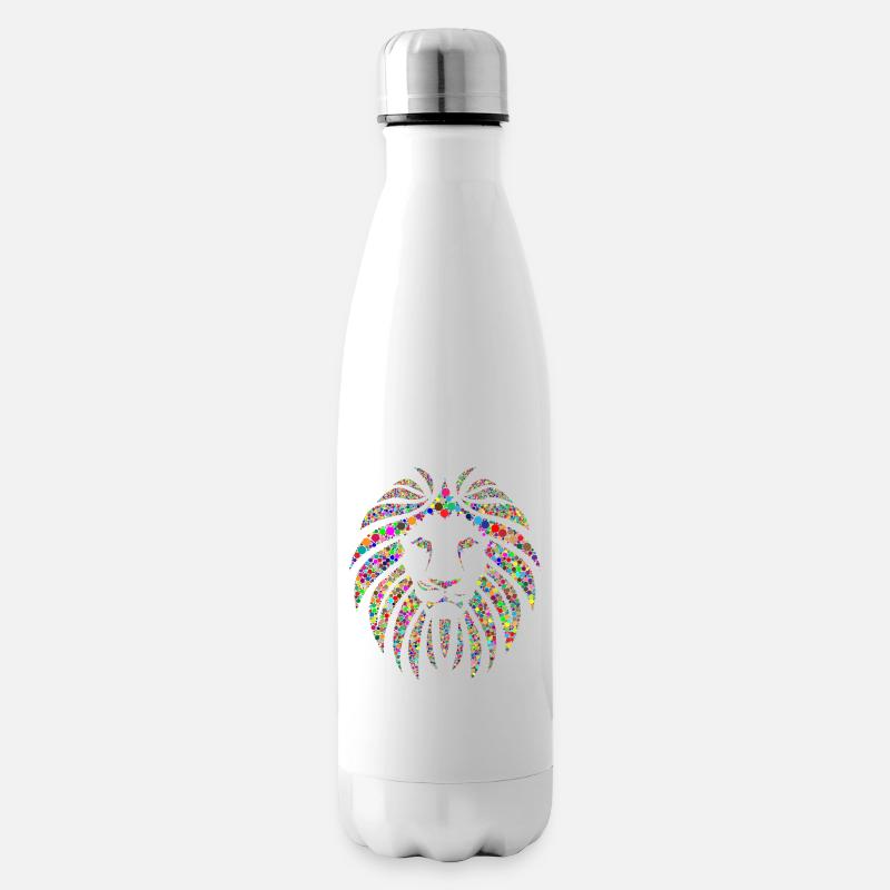 Löwe Regenbogen Geometrisch Geschenk - Isolierflasche - Weiß