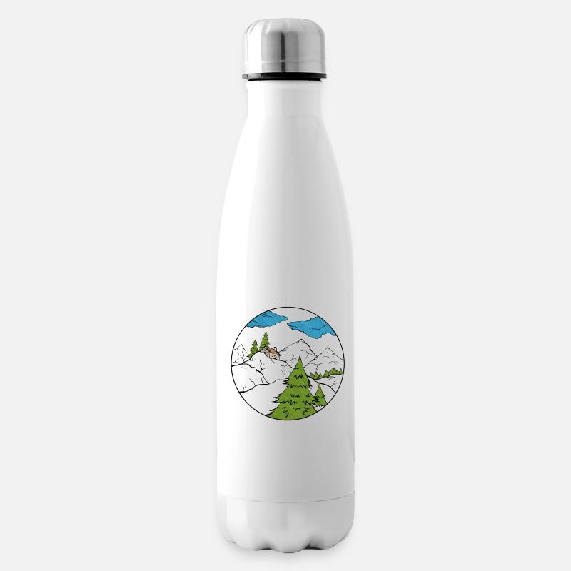 mountain hut - Insulated Water Bottle - white