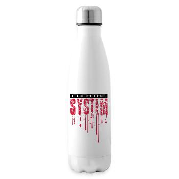 cool blood drops graffiti stamp spray fuck the - Insulated Water Bottle - white - Right