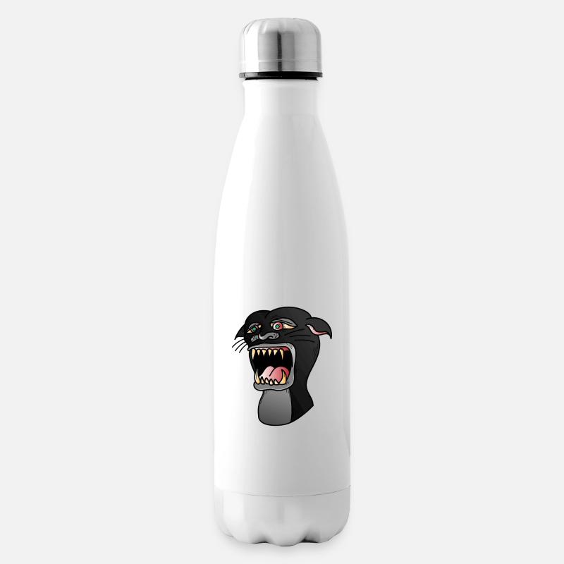 Tattoo Panter Kopf Körperkunst T-Shirt & Geschen - Isolierflasche - Weiß