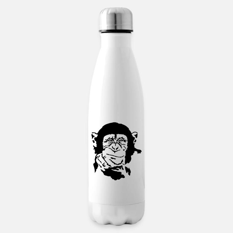 Affe - Isolierflasche - Weiß