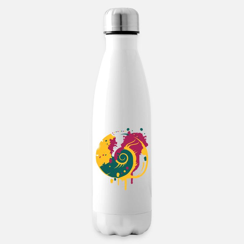 Graffiti einer Fossilen Schnecke - Isolierflasche - Weiß