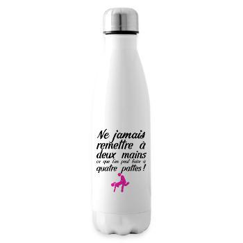 sexe couple humour position kamasutra citation dem - Bouteille isotherme - blanc - Droite
