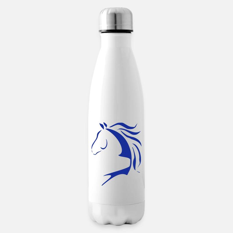 Tête de cheval, conception de cheval, cheval, chevaux - Bouteille isotherme - blanc