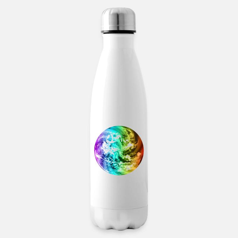 Globe terrestre coloré globe terrestre globe terrestre coloré - Bouteille isotherme - blanc