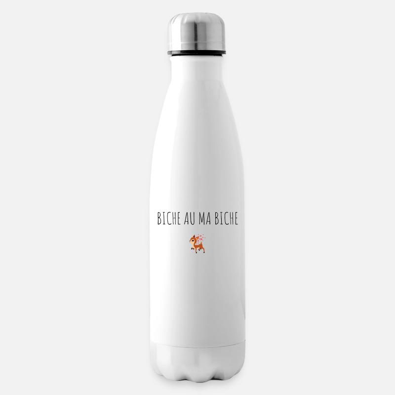 BICHE AU MA BICHE idée cadeau humour - Bouteille isotherme - blanc