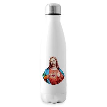 Jesus Christ | Heart of Jesus left hand blessing t-shirt - Insulated Water Bottle - white - Right