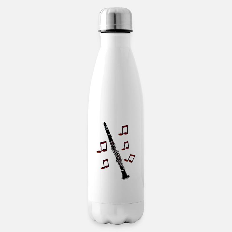 Klarinette Noten rot - Isolierflasche - Weiß