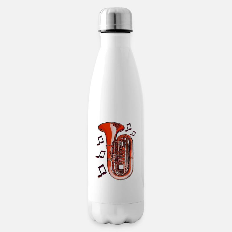Tuba notes orange - Bouteille isotherme - blanc