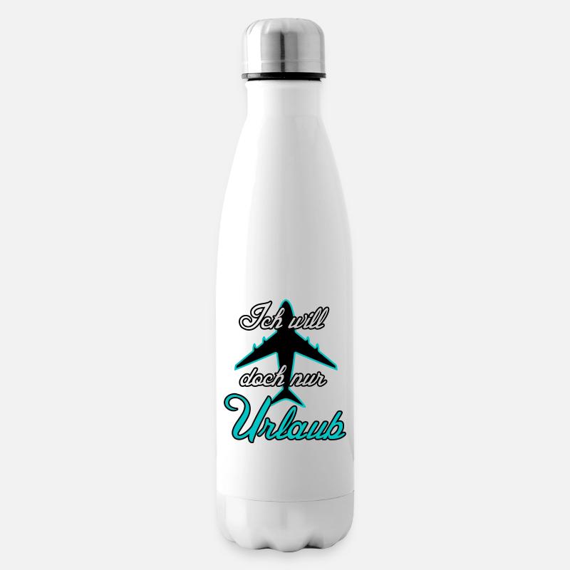Urlaub Reise Flugzeug Ferien Sprüche - Isolierflasche - Weiß