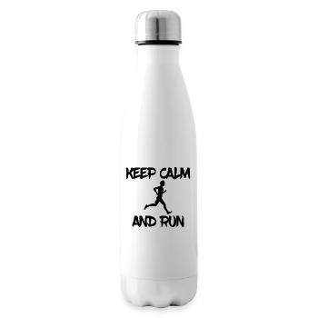 keep calm and run - Isolierflasche - Weiß - Rechts
