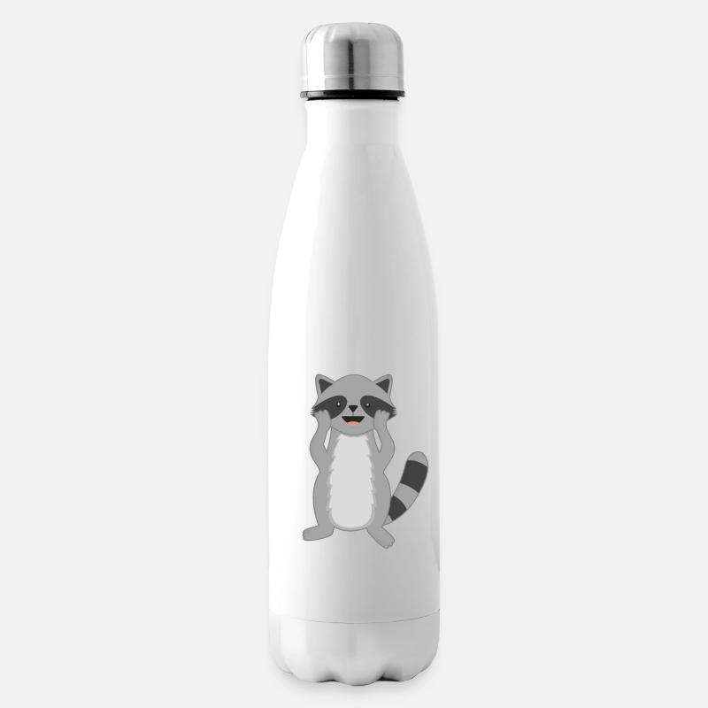 Waschbär Waschbären - Isolierflasche - Weiß