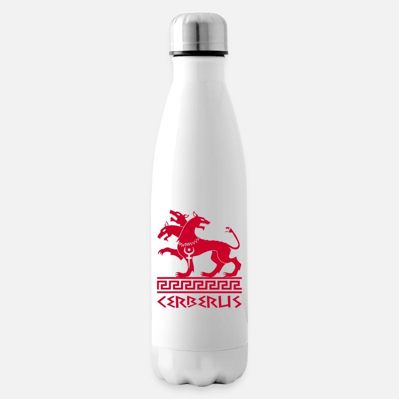 Chien cerbère rouge - Bouteille isotherme - blanc