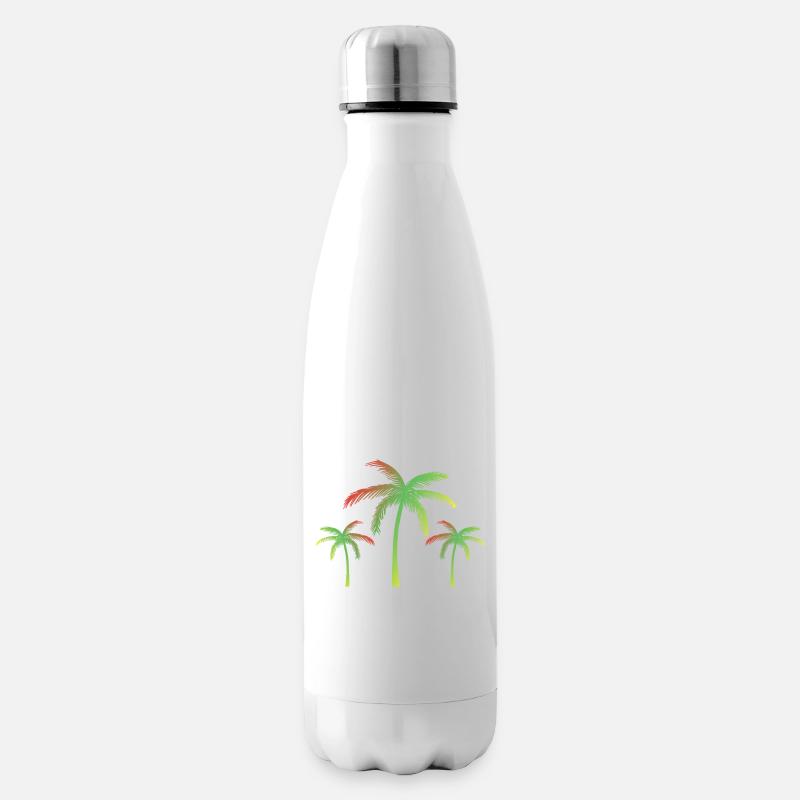 Palmen - Isolierflasche - Weiß