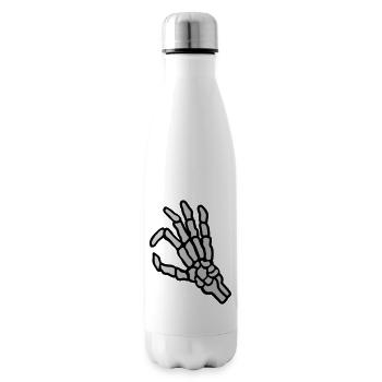 Skeleton hole look in gesture - Insulated Water Bottle - white - Right