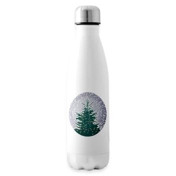 beleuchteter Weihnachtsbaum im Schnee - Isolierflasche - Weiß - Rechts