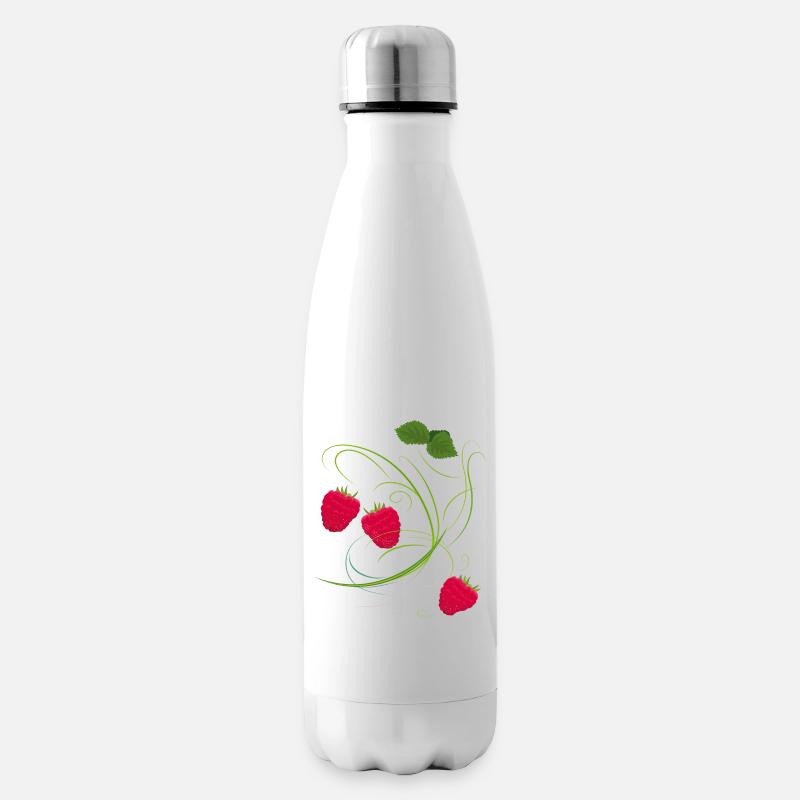 Himbeere, Obst - Isolierflasche - Weiß