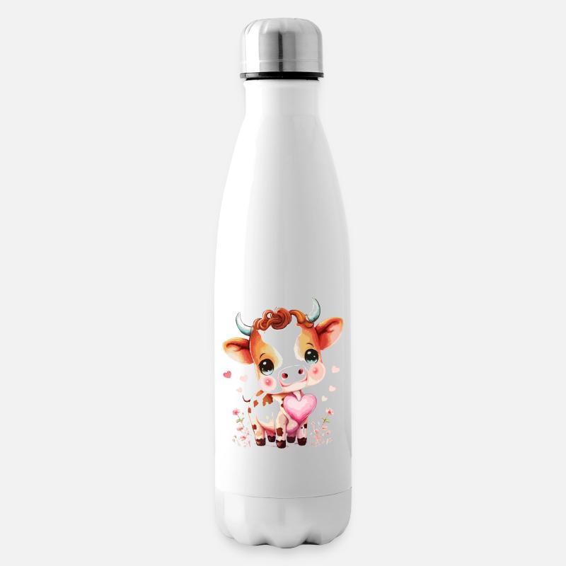 Niedliche Kuh - Isolierflasche - Weiß