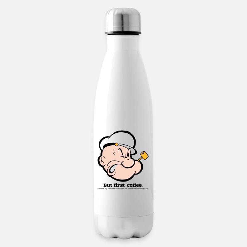 Popeye But First Coffee - Isolierflasche - Weiß