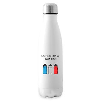 Le cyclisme est un sport bidon - Bouteille isotherme - blanc - Droite