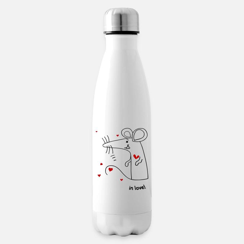 Maus in love - Isolierflasche - Weiß