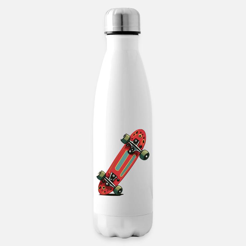Skateboard - Isolierflasche - Weiß