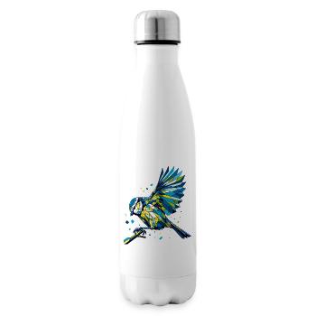 Blaumeise Polygon bunt - Isolierflasche - Weiß - Rechts