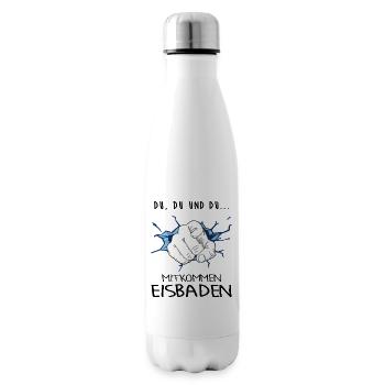 Eisbaden Winterbader-Motivation Eisbader - Isolierflasche - Weiß - Rechts