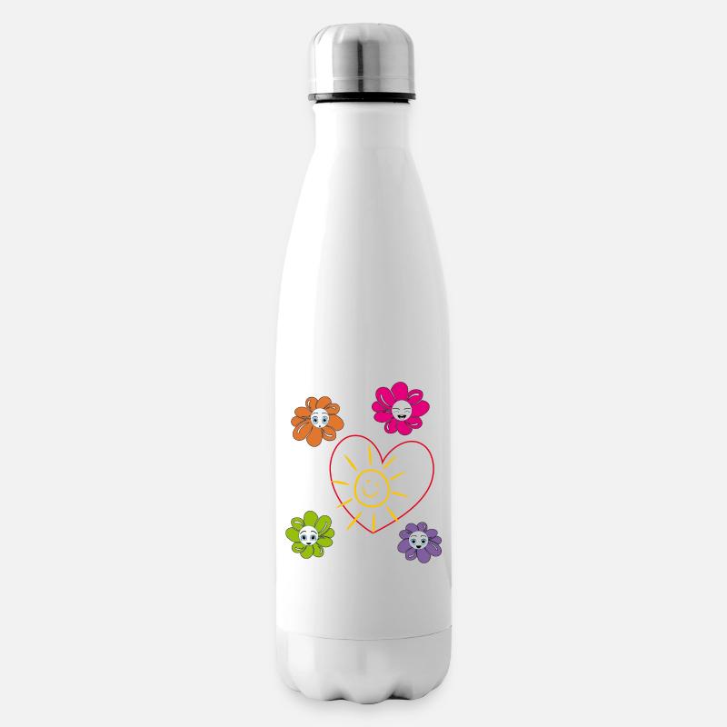 Sonne im Herzen - Isolierflasche - Weiß
