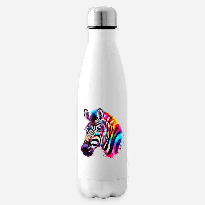 Zebra - Isolierflasche - Weiß