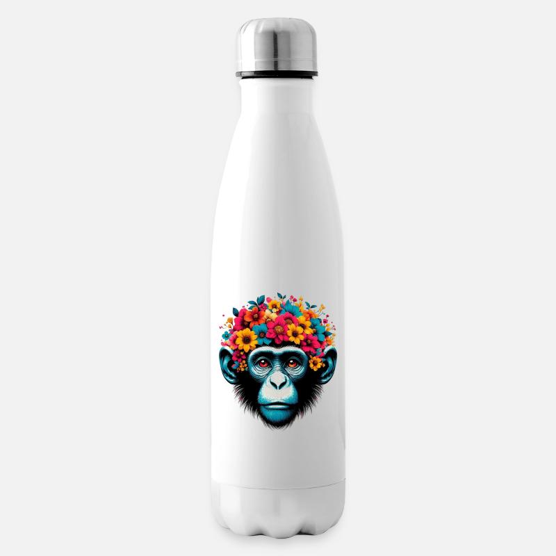 Affe - Isolierflasche - Weiß