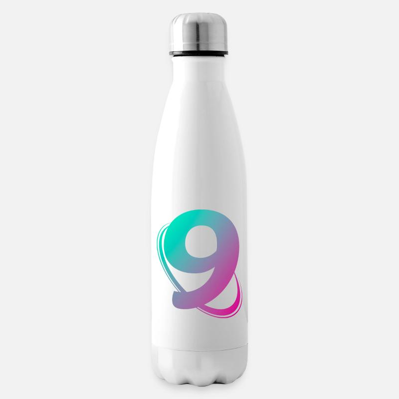 Number 9 multicolor - Insulated Water Bottle - white