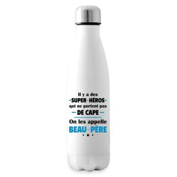 Il y a des super héros beau père, cadeau de noël - Bouteille isotherme - blanc - Droite