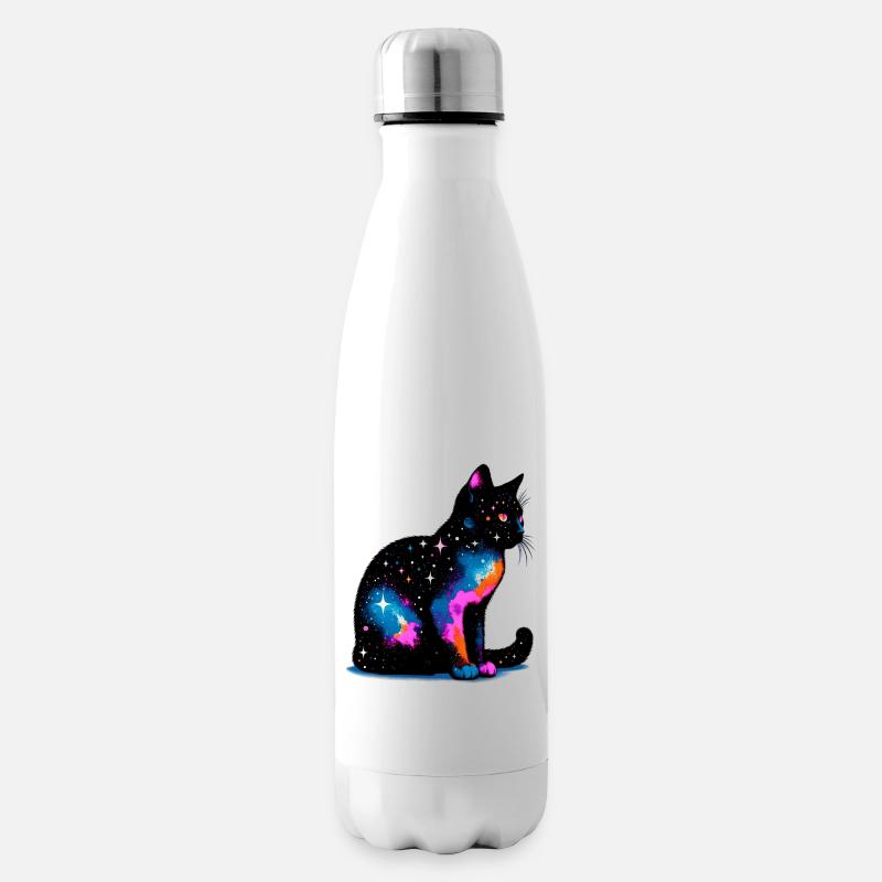 Katze - Isolierflasche - Weiß
