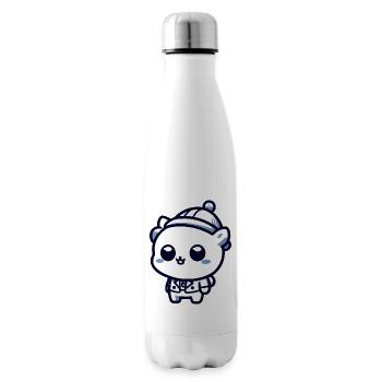 Chaton mignon en vêtements d’hiver - Bouteille isotherme - blanc - Droite