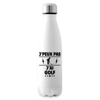 J'peux pas j'ai golf, golfeur, golfeuse, noël - Bouteille isotherme - blanc - Droite