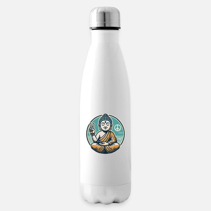 Signe de paix pour Bouddha de la paix - Bouteille isotherme - blanc