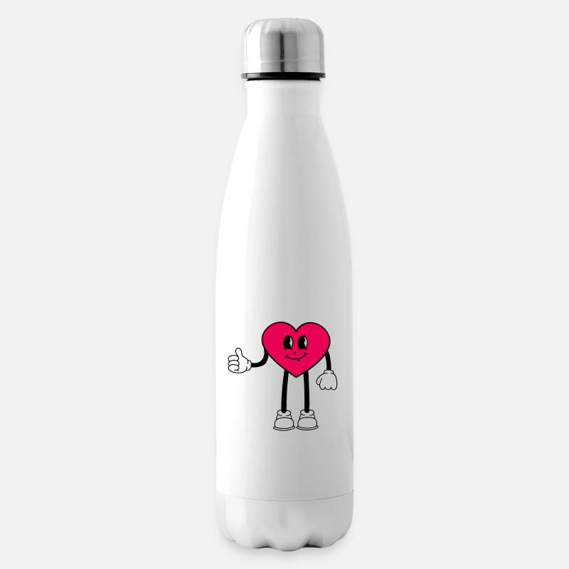 Cœur - Bouteille isotherme - blanc