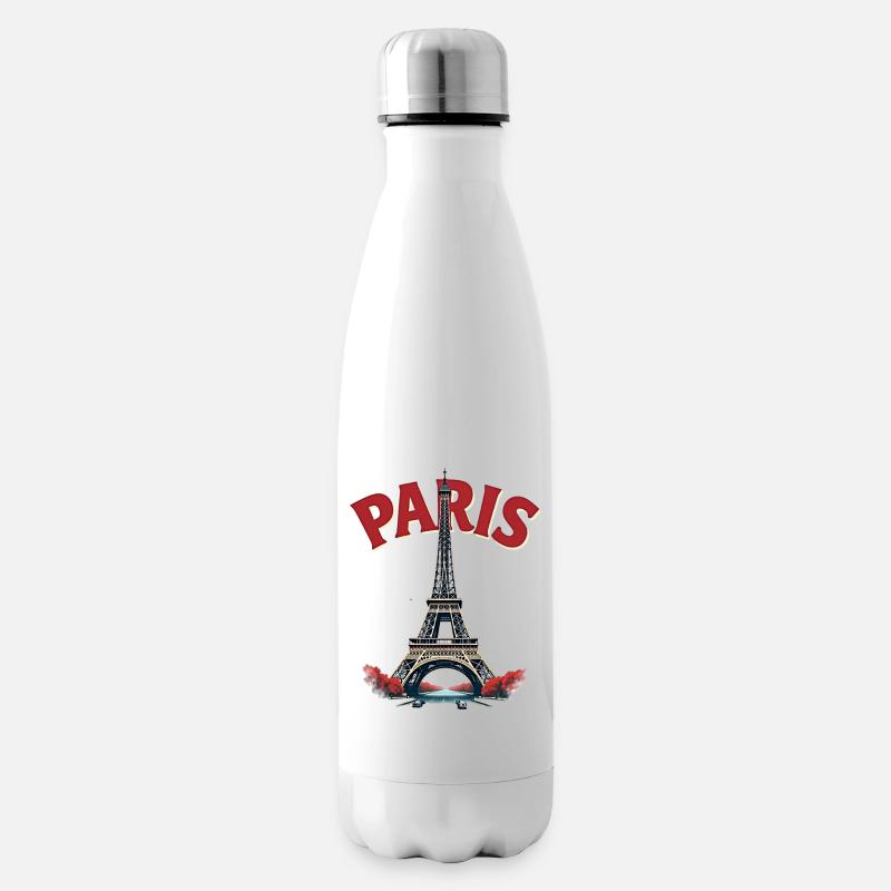 Eiffelturm, Paris, Retro - Isolierflasche - Weiß