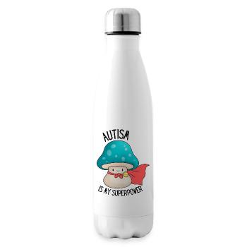 autism is my superpower neurospicy - Insulated Water Bottle - white - Right