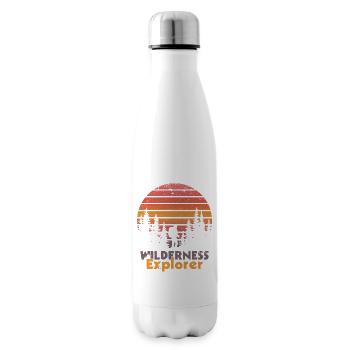 Outdoor Explorer Retro Hiking Natur Motiv - Isolierflasche - Weiß - Rechts