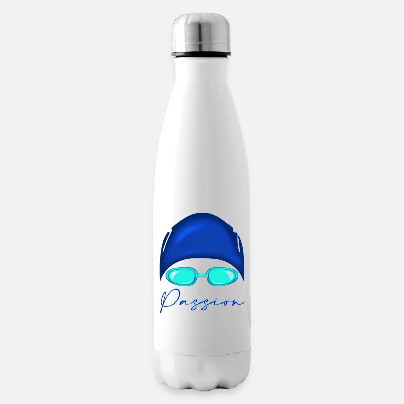 Passion Schwimmen Neon Blau - Isolierflasche - Weiß