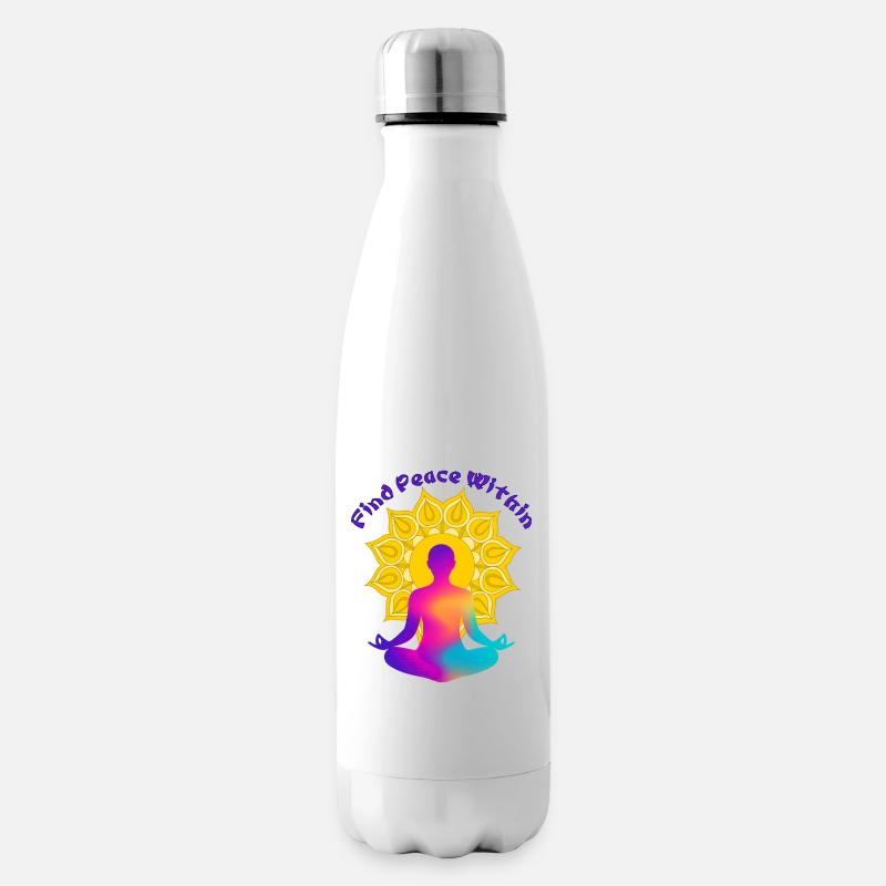 Find a Peace Within Mandala Glow - Insulated Water Bottle - white