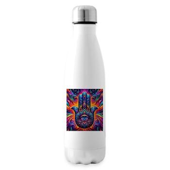 Mandala psychédélique Hamsa Œil Main-Œil - Bouteille isotherme - blanc - Droite