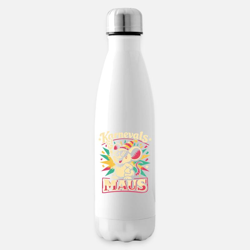 Karnevalsmaus Rock Musik Lustig Geschenk - Isolierflasche - Weiß