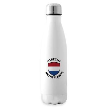 Bouclier d’Utrecht Drapeau des Pays-Bas - Bouteille isotherme - blanc - Droite