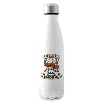 Smoker barbecue meat keeps smoking - Insulated Water Bottle - white - Right